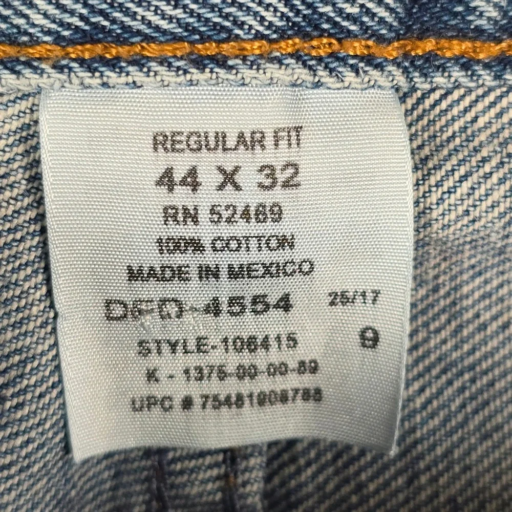 Faded Glory Mens Regular Fit Straight Leg Blue Denim Jeans 44x32 106415
